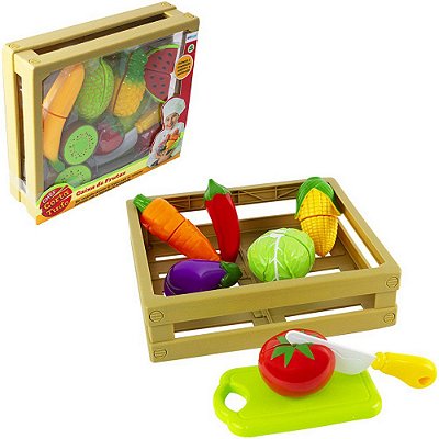 Kit Cozinha Comidinha Com Frutas E Vegetais A Velcro Com FacTIPO DE PRODUTO: KIT COZINHA INFANTIL COM FRUTAS / VEGETAIS + FACA E ACESSORIOS COM VELCRO CHEF CORTA TUDO 8 PECAS COR: COLORIDO COMPOSIÇÃO: PLASTICO