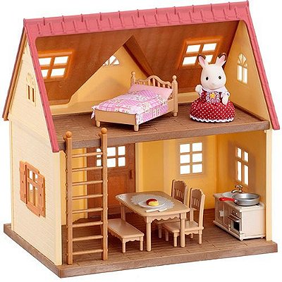 Minha Primeira Casa Sylvanian Families Com Móveis E 1 Coelha