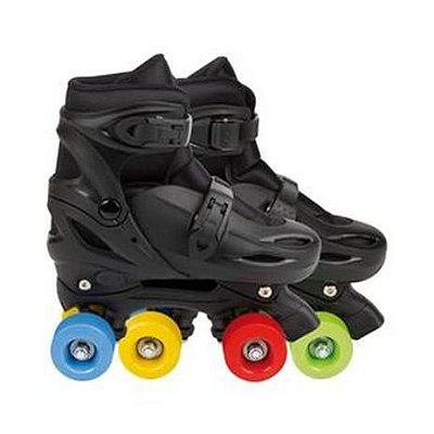 Patins Infantil Mor Color Rodas Coloridas Ajustavel Tamanho 34-37 Preto