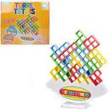 Jogo Educativo Torre Tetris Com 16 Peças + Base E Ssuporte
