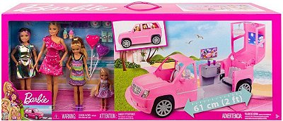 Boneca Barbie Veiculo Transformável Limousine Com 4 Bonecas