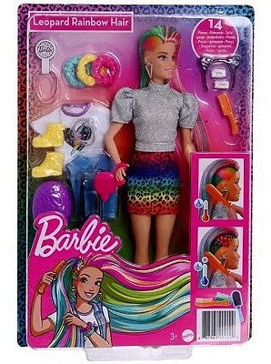 Boneca Barbie Leopard Rainbow - Muda De Cor Edição Especial Loira