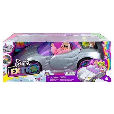 Boneca Barbie Extra Carro Conversivel Com Asas De Luxo 16 Cm