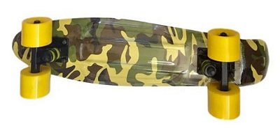 Skate Mini Long Cruiser Estampado - Sk8 - Retrô Radical 55cm camuflado