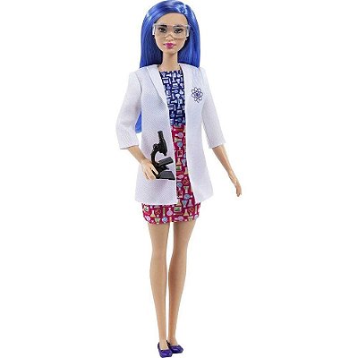 Boneca Barbie Profissôes Científica Com Cabelo Azul Ed 2022