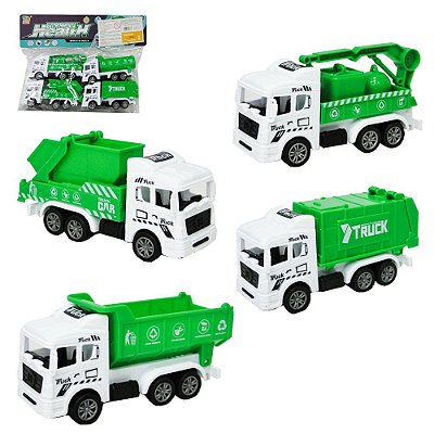 Kit 4 Caminhão De Lixo - Saúde Ambiental - Coleta A Fricção