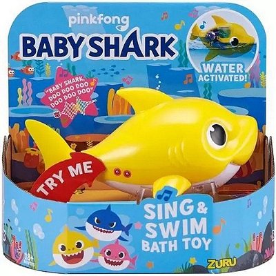 Brinquedo Para Banho Robô Alive Baby Shark Nada De Verdade amarelo