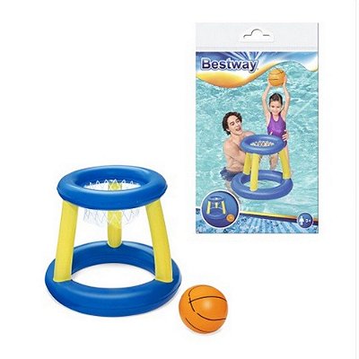 Boia Inflável Piscina Cesta De Basquete E Bola 61cm Infantil