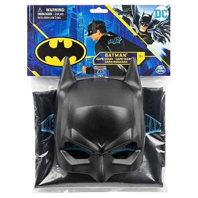 Kit Capa E Máscara Batman Fantasia Flexível Dc