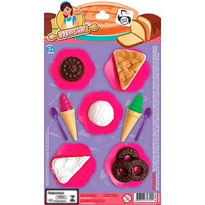 Kit Comidinhas Mini Chef Doces Sorvete Tortas Bolos Infantil