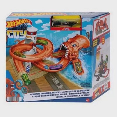 Pista Hot Wheels com Carrinho - Mordida do T-Rex - City - 92 cm