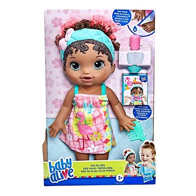 Boneca Baby Alive Dia De Princesa No Spa Glan Negra C Cachos