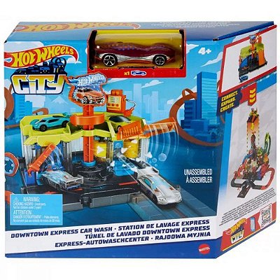 Hot Wheels City Mega Car Wash Playset with 1 Toy Color Shifters