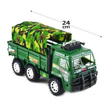 Brinquedo Caminhão A Fricção Militar Super Carga Pesada