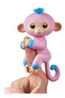 Finger Monkey Macaquinho De Dedo Fingerlings Sensor Candi Rosa Com Azul