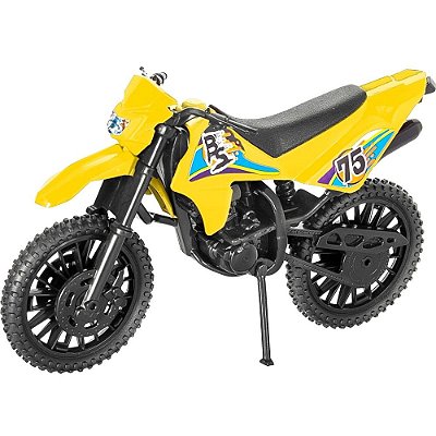 Motinha Mini Moto De Trilha Motocross 20 Cm Coloridos Amarelo