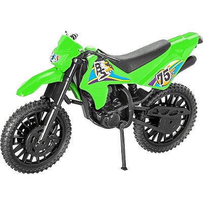 Motinha Mini Moto De Trilha Motocross 20 Cm Coloridos Verde