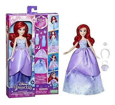 Boneca Princesas Disney Ariel Vida De Princesa Com 10 Looks
