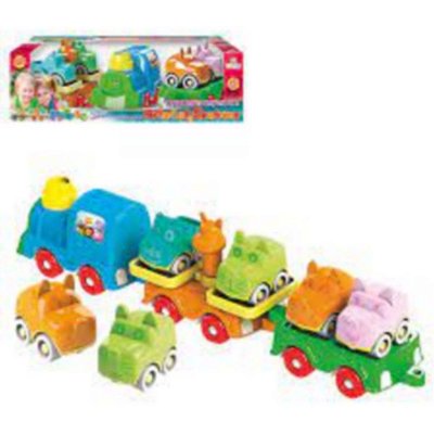 Brinquedo Trenzinho Trem Baby Educativo Animal 7 Peças