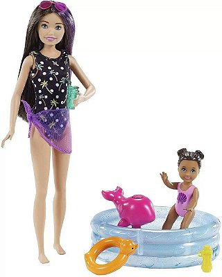 Boneca Barbie Babá Skipper - Piscina Com Bonequinha E Pet