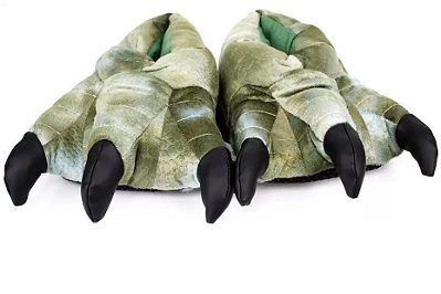 Pantufa Garra De Dinossauro 3d Dino Tiranossauro Rex Verde