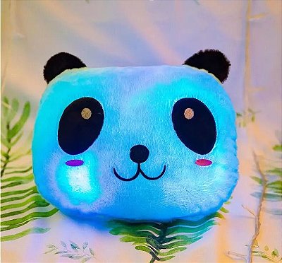 Pelúcia De Panda De Travesseiro C/ Led Luminoso C/ Rostinho Azul