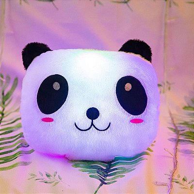 Pelúcia De Panda De Travesseiro C/ Led Luminoso C/ Rostinho Branco
