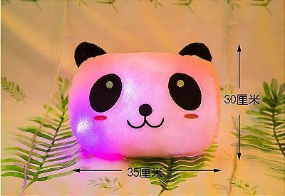 Pelúcia De Panda De Travesseiro C/ Led Luminoso C/ Rostinho Roxo