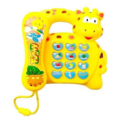 Telefone Musical Infantil Animal Com Luz A Pilha Girafa
