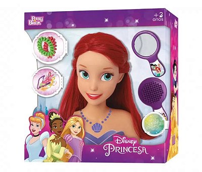 Boneca Princesas Disney Ariel Busto Styling Head Acessórios