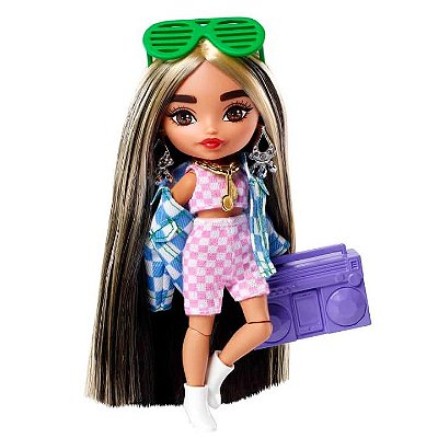 Boneca Barbie Extra Minis Doll Morena Cabelo Castanho Longo