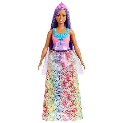 Boneca Barbie Princessa Dreamtopia Mundo Das Fadas - Morena De Cabelo Roxo Edição 2022