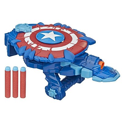 Lançador  De Dardos Nerf Marvel Espada Caça-Mostros -Monster Hunters  Mech Strike - Capitão América