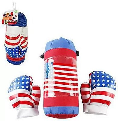 Kit Boxe Infantil Com Luvas E Saco De Pancadas Americano