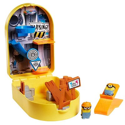 Boneco Minions Playset Maleta Splatapult Em Construção