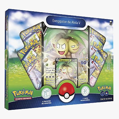 Box Pokémon Go Exeggutor De Alola V - 38 Cartas Copag