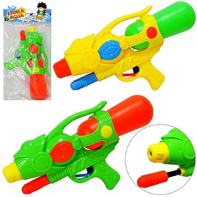 Brinquedo Pistola Arma D'água Lança Atira Água Canhão