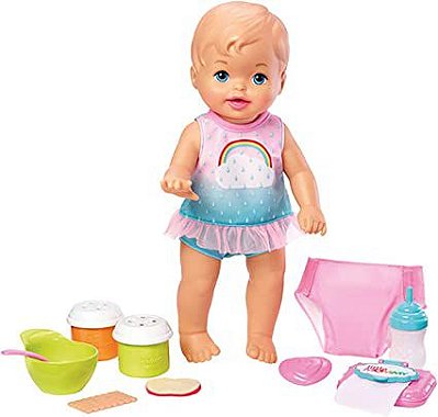 Boneca Little Mommy Bebê Mama Faz Xixi Deluxe Com Comidinha