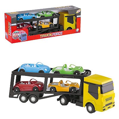 Caminhão Mini Truck Cegonheira C/ 4 Carros Carrinho Cegonha