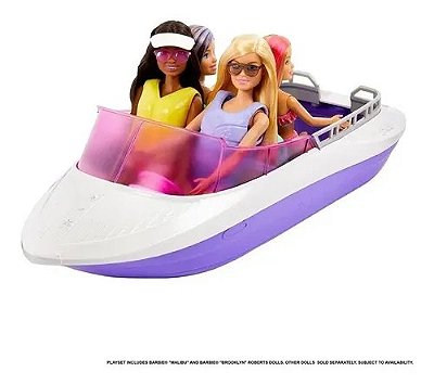 Boneca Barbie Barco Dos Sonhos Com Escorregador +20 Peças