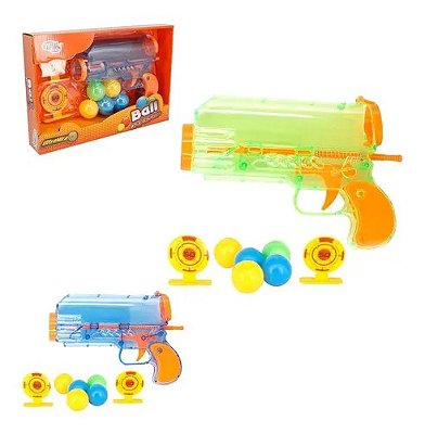 Pistola Lança Bolas Ball Striker Com 2 Alvos 5 Bolas Colors