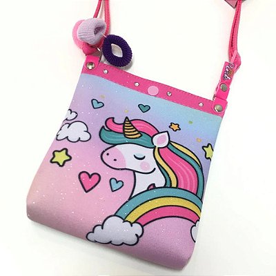 Bolsa Bolsinha De Ombro De Unicornio Princesa Pink