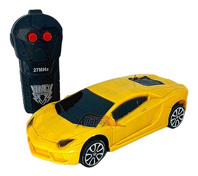Carrinho De Controle Remoto Ferrari De 2 Função Amarelo