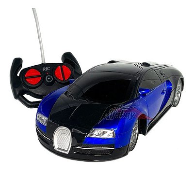 Carrinho De Controle Remoto Bugatti 2 Azul de 27cm