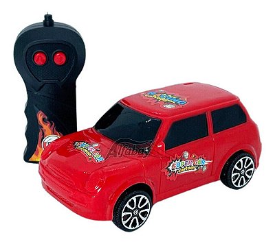 Carro Carrinho De Controle Remoto Cartoon De Policia 15cm Vermelho