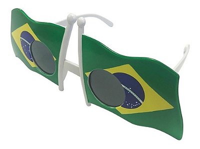 Oculos Plastico Verde E Amarelo Formato Bandeira Do Brasil