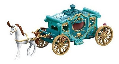 Carruagem Encantada Dos Sonhos Das Princesas Com Cavalo Abre Porta Azul