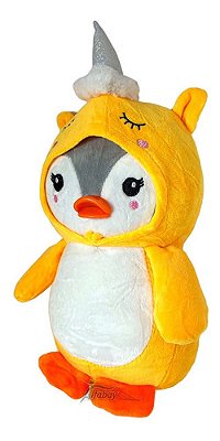 Pelucia De Pinguim Com Gorro De Unicórnio De 20cm Sortido