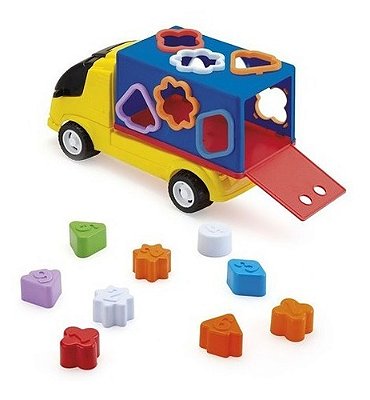 Brinquedo Educativo Caminhão Com Formas Coloridos