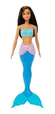 Boneca Barbie Sereia Com Cauda Azul E Rosa - Morena